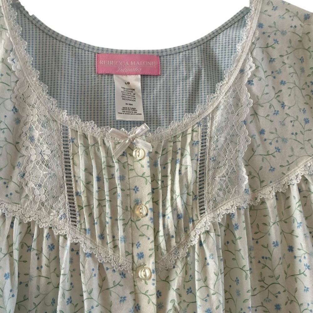 Rebecca Malone Intimates full length cap sleeve nightgown NWT size Large - Picture 6 of 9